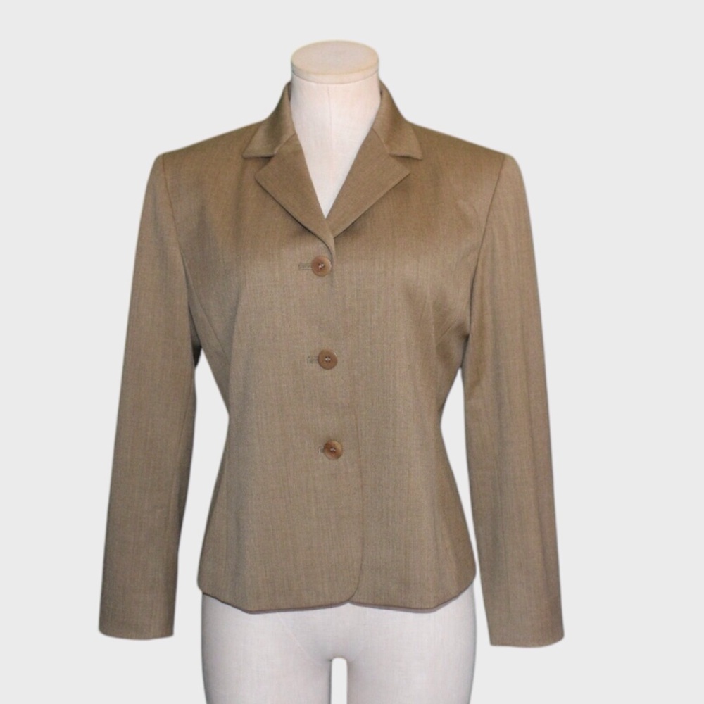 Lafayette 148 Petite‎ All Season Wool Tailored Three Button Blazer